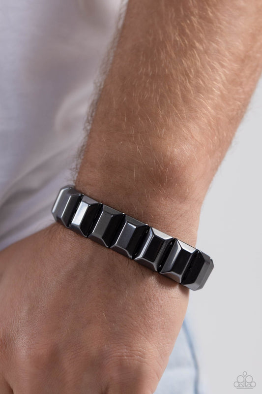 Chunky Champion - Black Mens Bracelet - Paparazzi Accessories - Alies Bling Bar