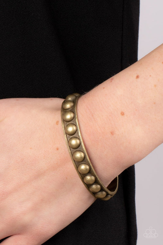 Clear as STUD - Brass Bracelet - Paparazzi Accessories - Alies Bling Bar