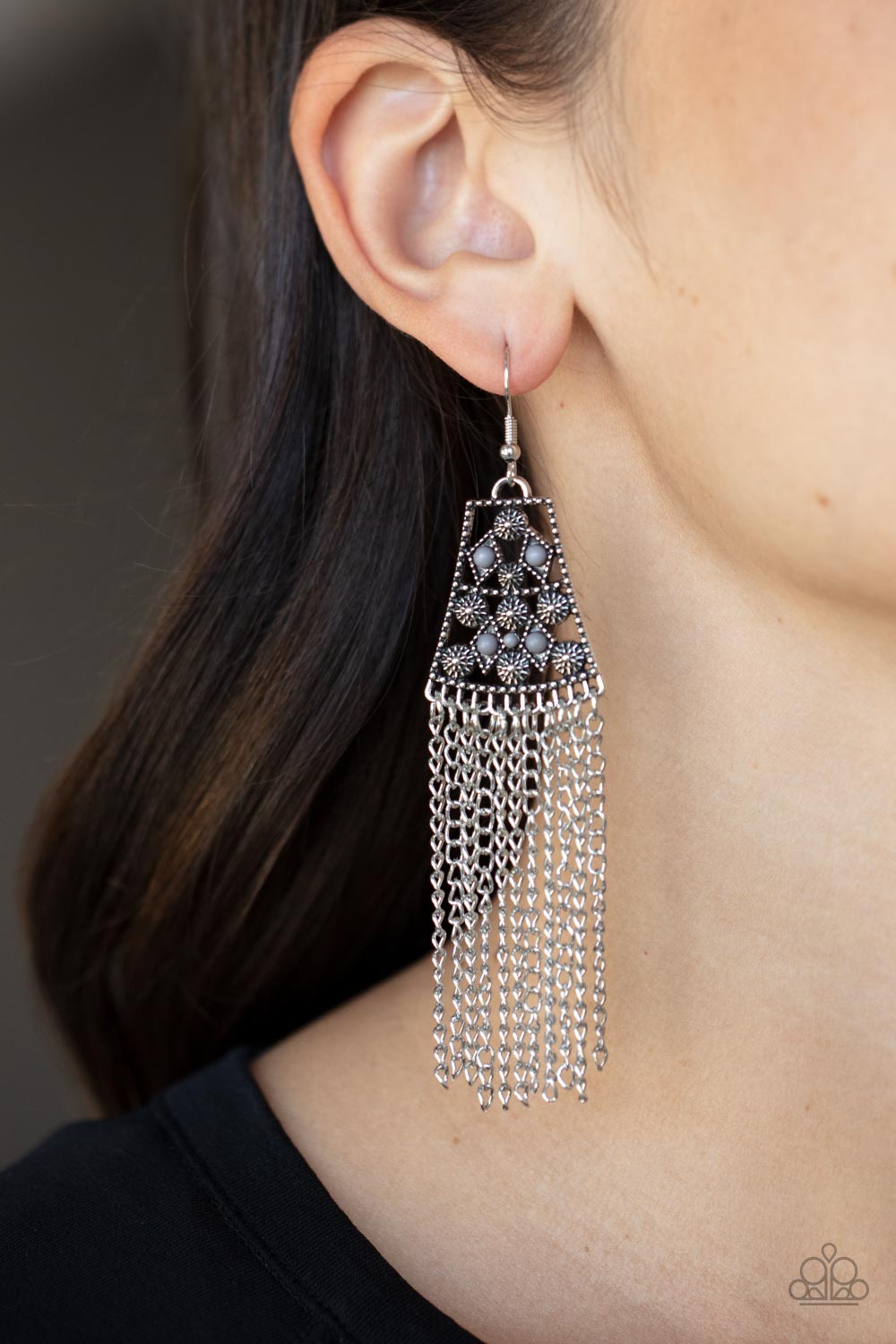 Cleopatras Allure - Silver Earrings - Paparazzi Accessories - Alies Bling Bar