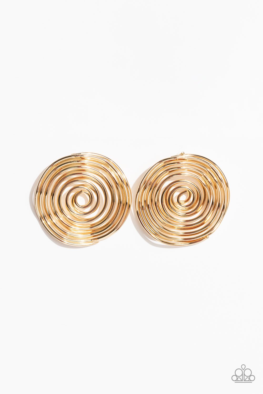 COIL Over - Gold Earrings - Paparazzi Accessories - Alies Bling Bar