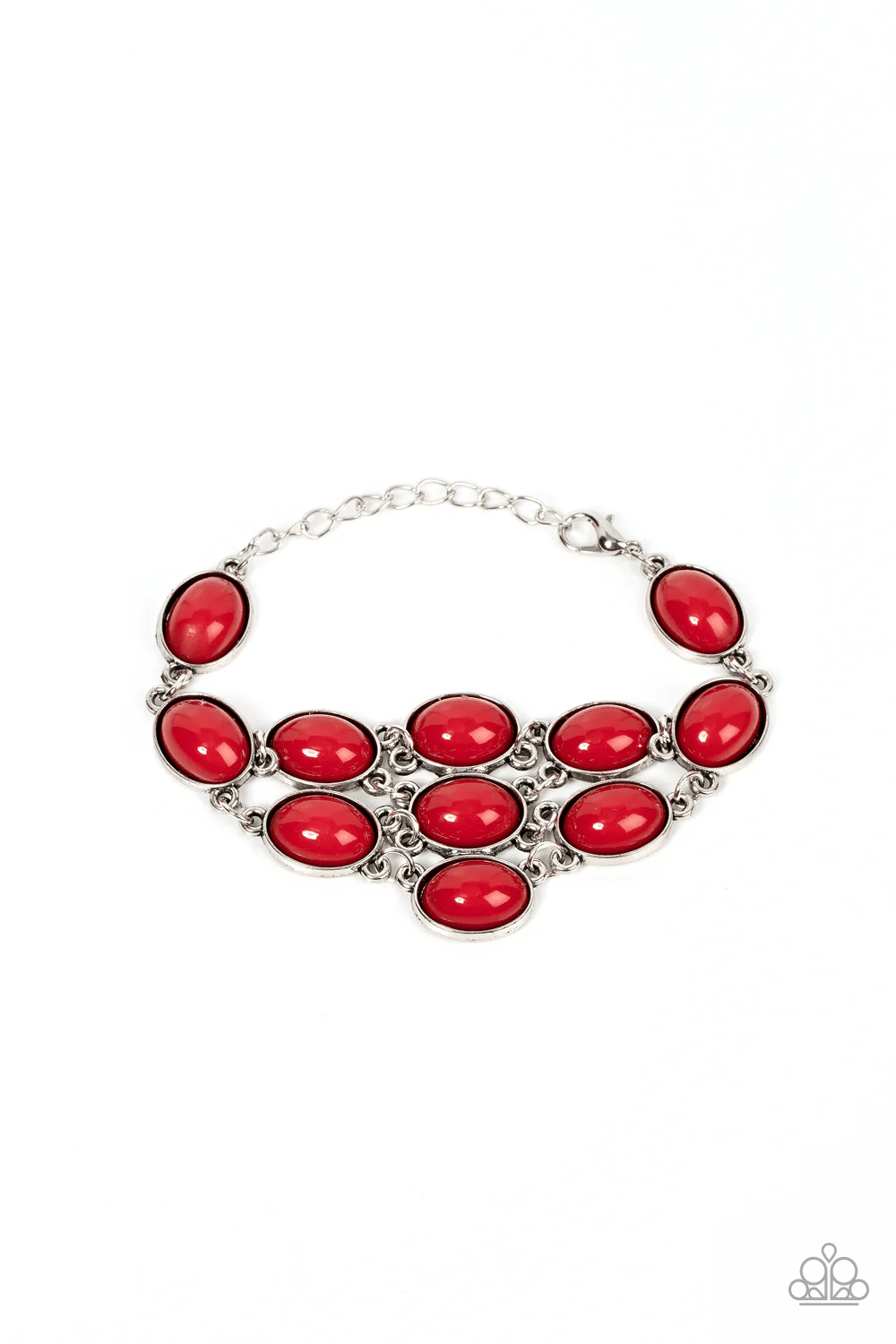 Color Wheel Garden - Red Bracelet - Paparazzi Accessories - Alies Bling Bar