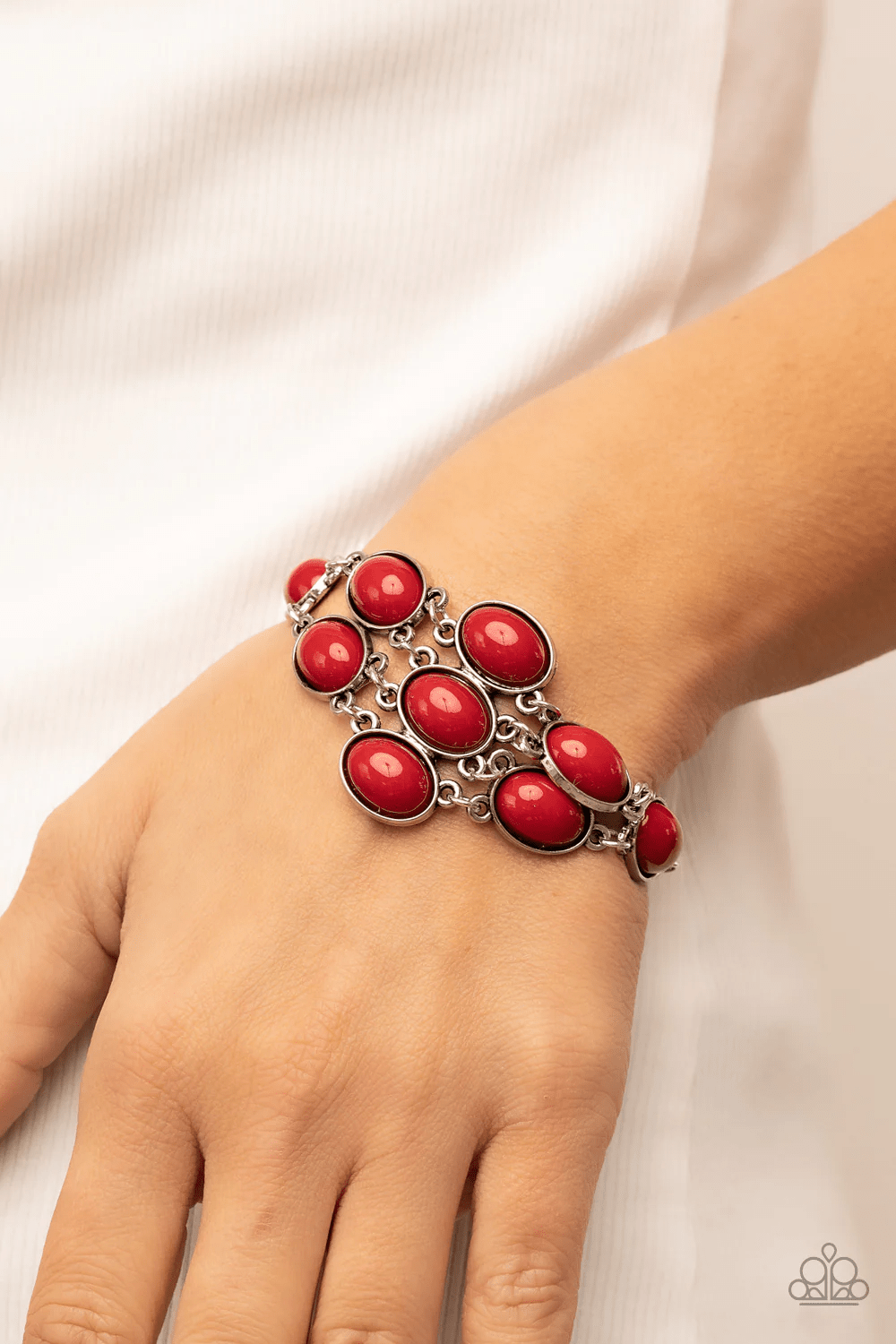 Color Wheel Garden - Red Bracelet - Paparazzi Accessories - Alies Bling Bar