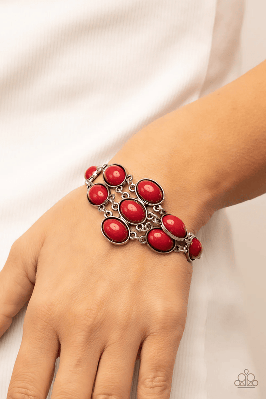 Color Wheel Garden - Red Bracelet - Paparazzi Accessories - Alies Bling Bar