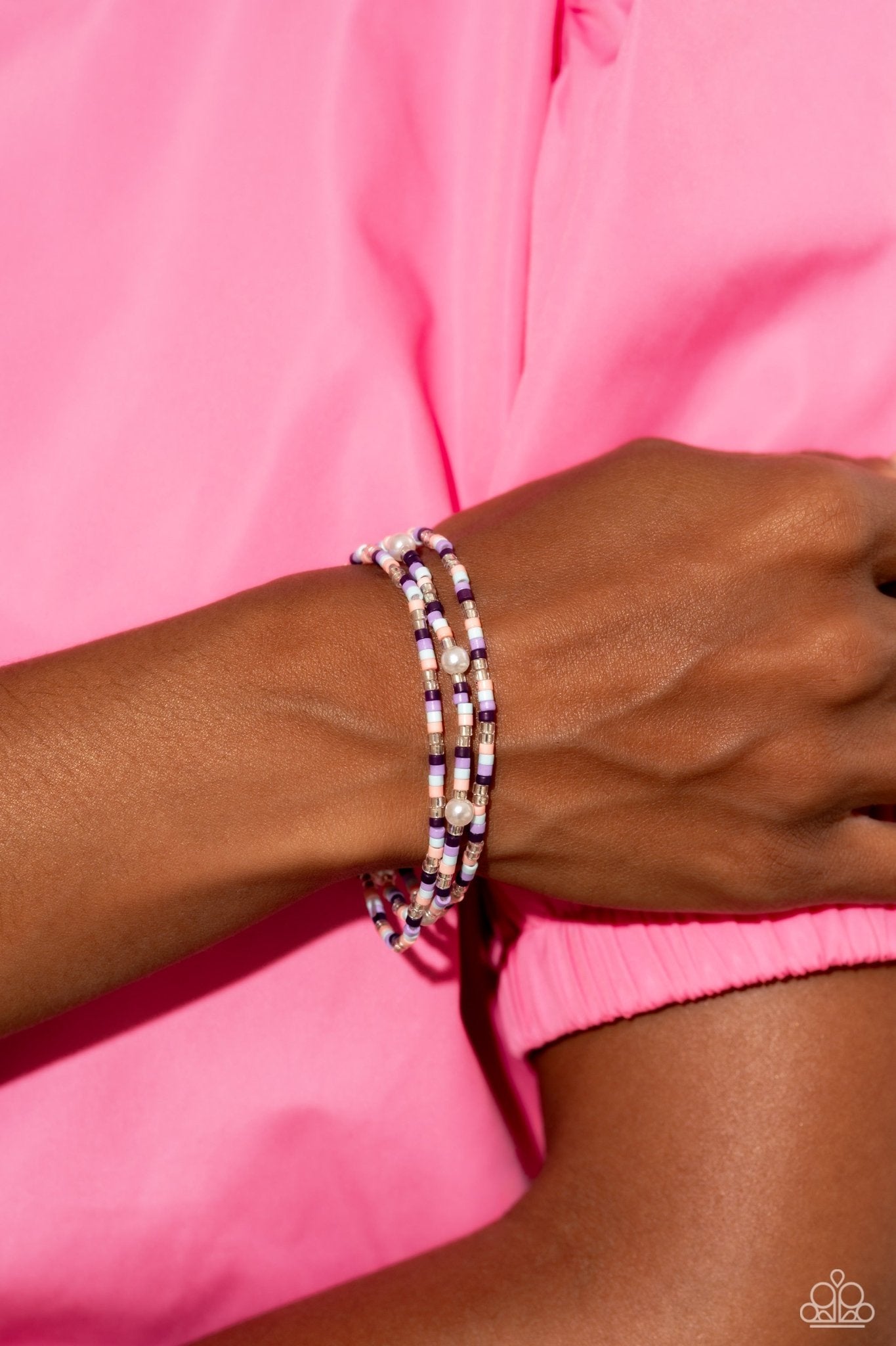 Colorblock Cache - Purple Bracelet - Paparazzi Accessories - Alies Bling Bar