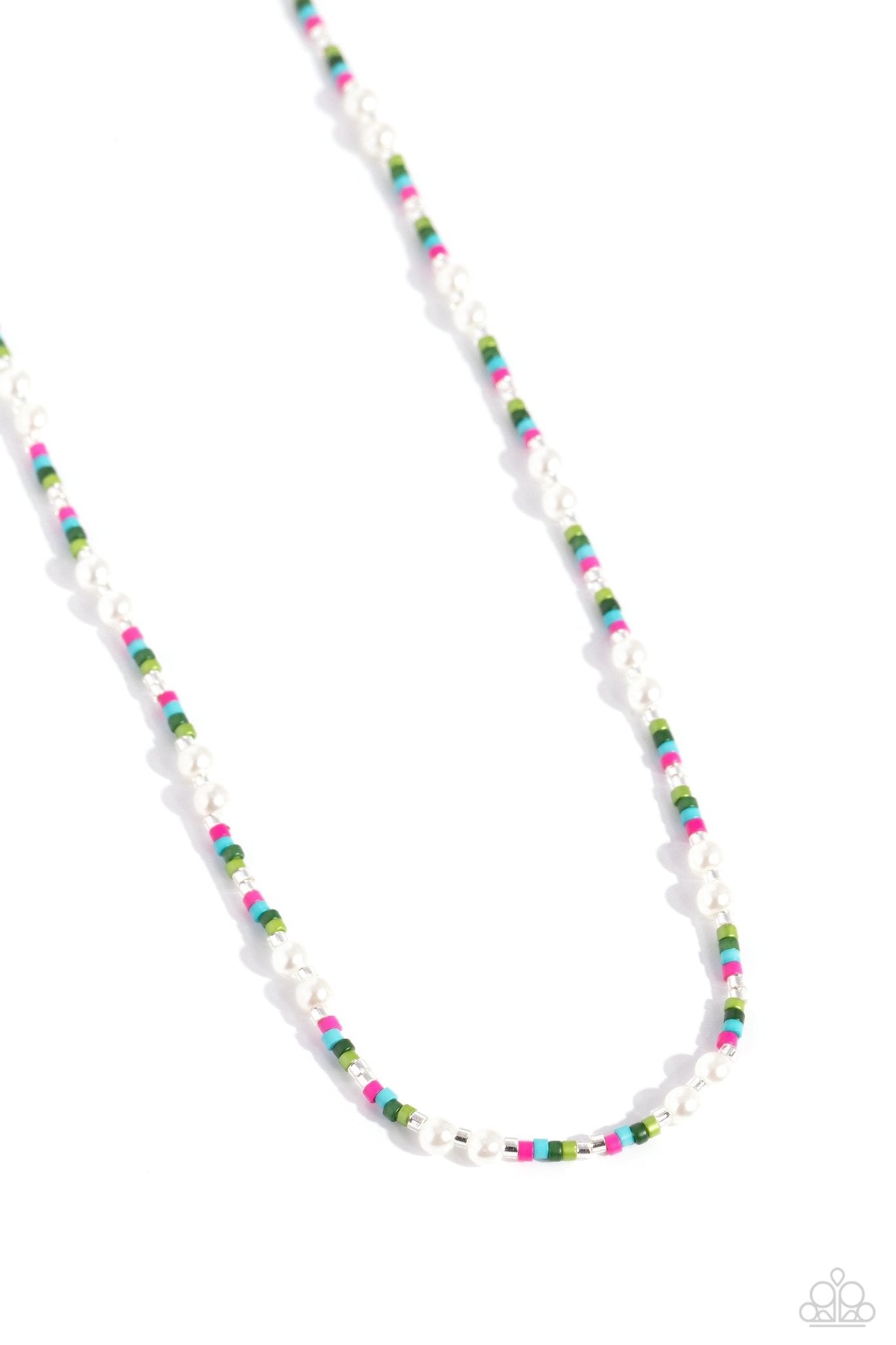 Colorblock Charm - Green Necklace - Paparazzi Accessories - Alies Bling Bar