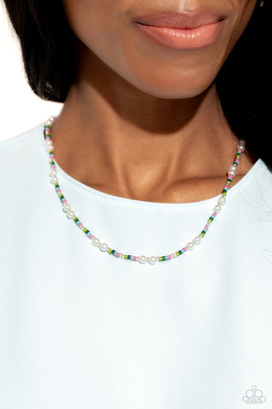 Colorblock Charm - Green Necklace - Paparazzi Accessories - Alies Bling Bar