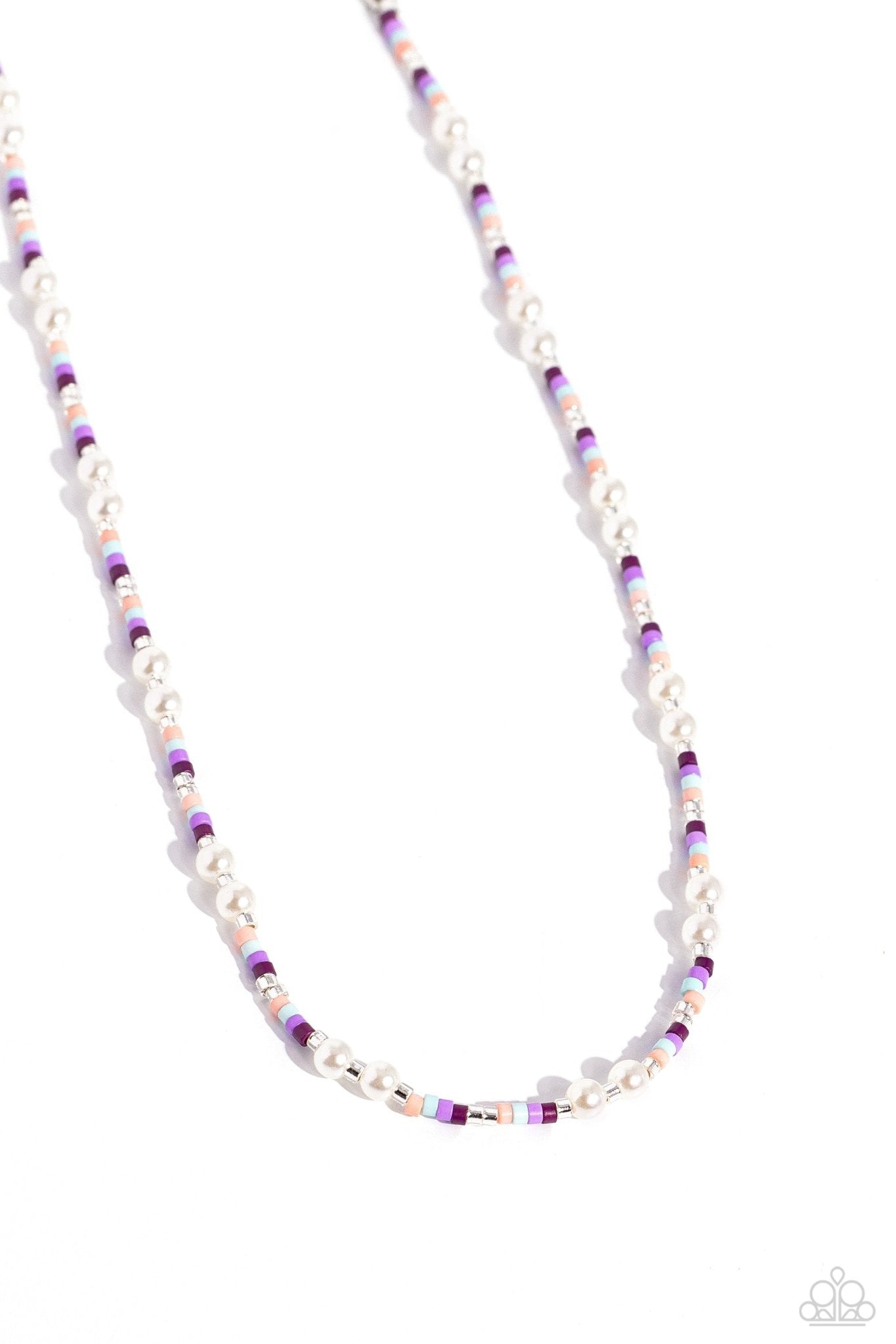 Colorblock Charm - Purple Necklace - Paparazzi Accessories - Alies Bling Bar