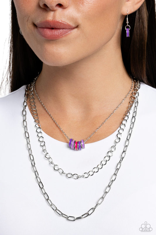 Colorful Cadet - Purple Necklace - Paparazzi Accessories - Alies Bling Bar