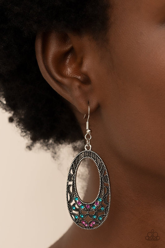 Colorfully Moon Child - Multi Earrings  - Paparazzi Accessories - Alies Bling Bar