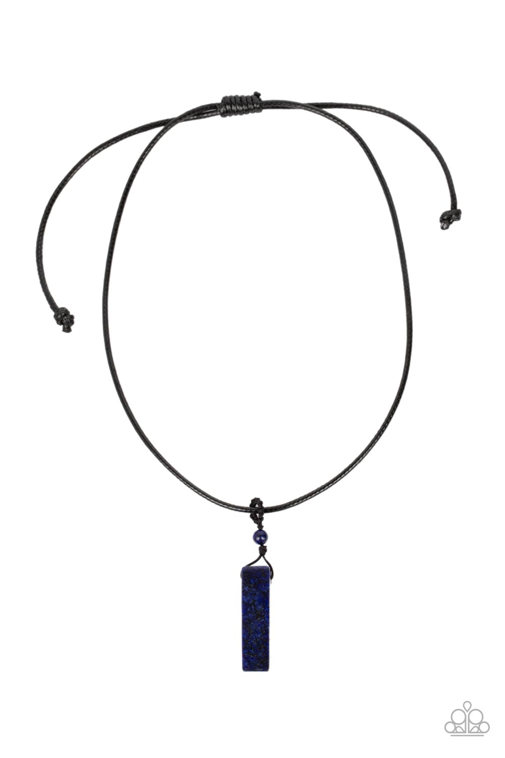 Comes Back ZEN-fold - Blue Necklace - Paparazzi Accessories - Alies Bling Bar