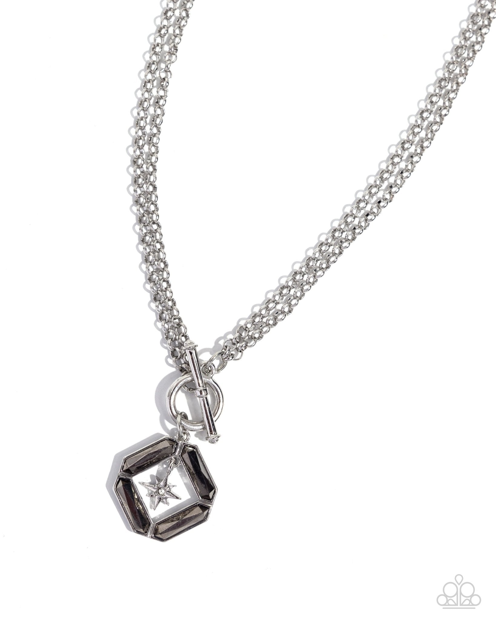 Compass Cadenza - Silver Necklace - Paparazzi Accessories - Alies Bling Bar