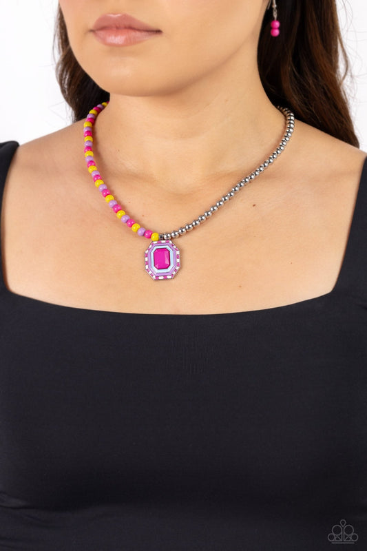 Contrasting Candy - Multi Necklace- Paparazzi Accessories - Alies Bling Bar