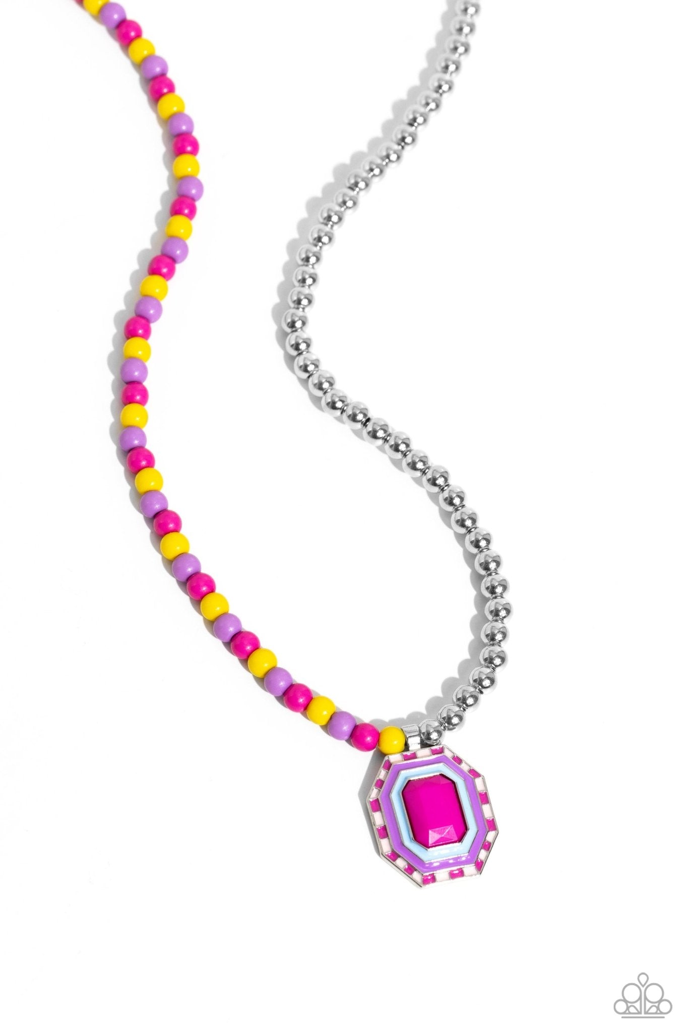 Contrasting Candy - Multi Necklace- Paparazzi Accessories - Alies Bling Bar