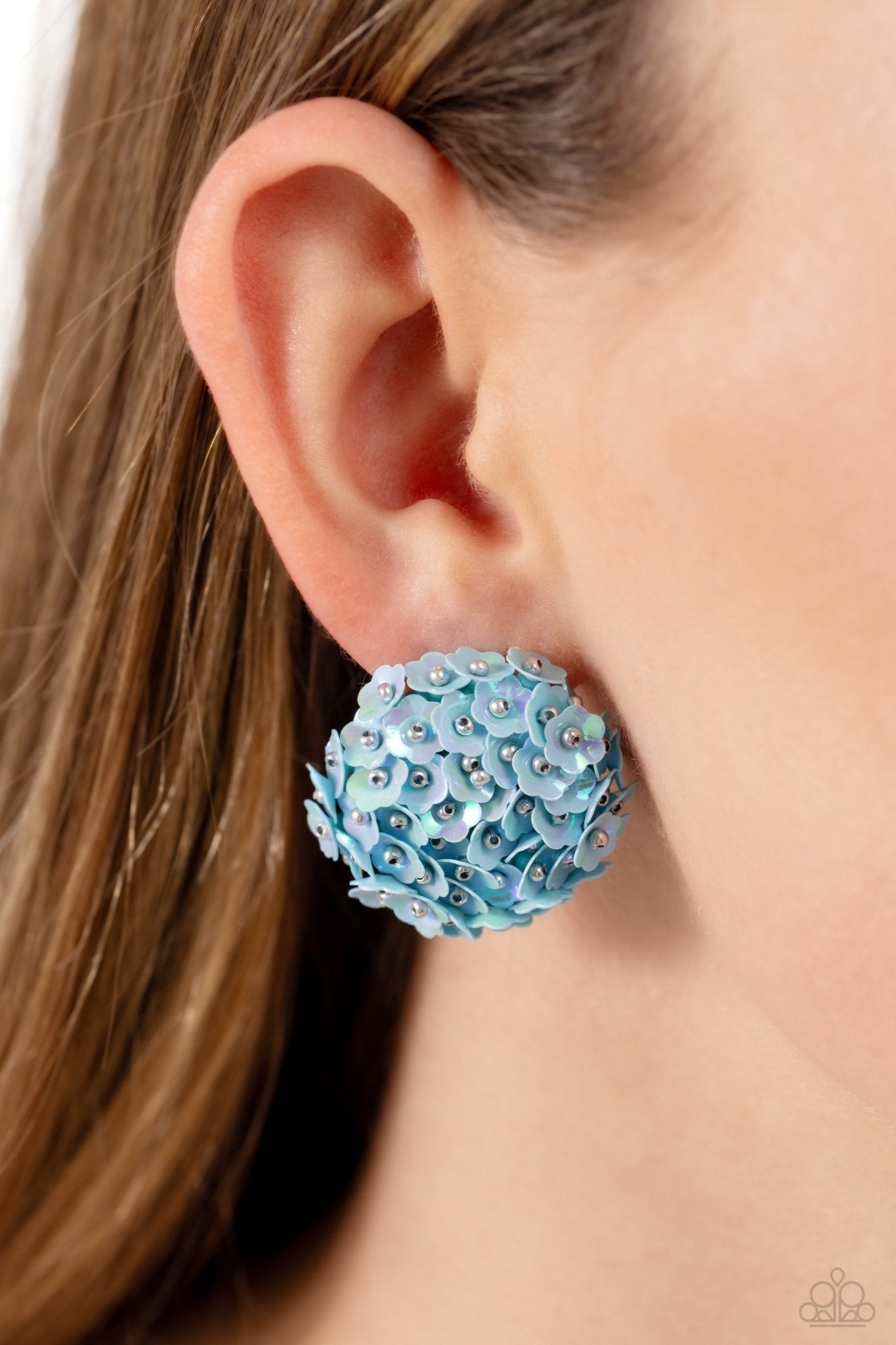 Corsage Character - Blue Earrings - Paparazzi Accessories - Alies Bling Bar