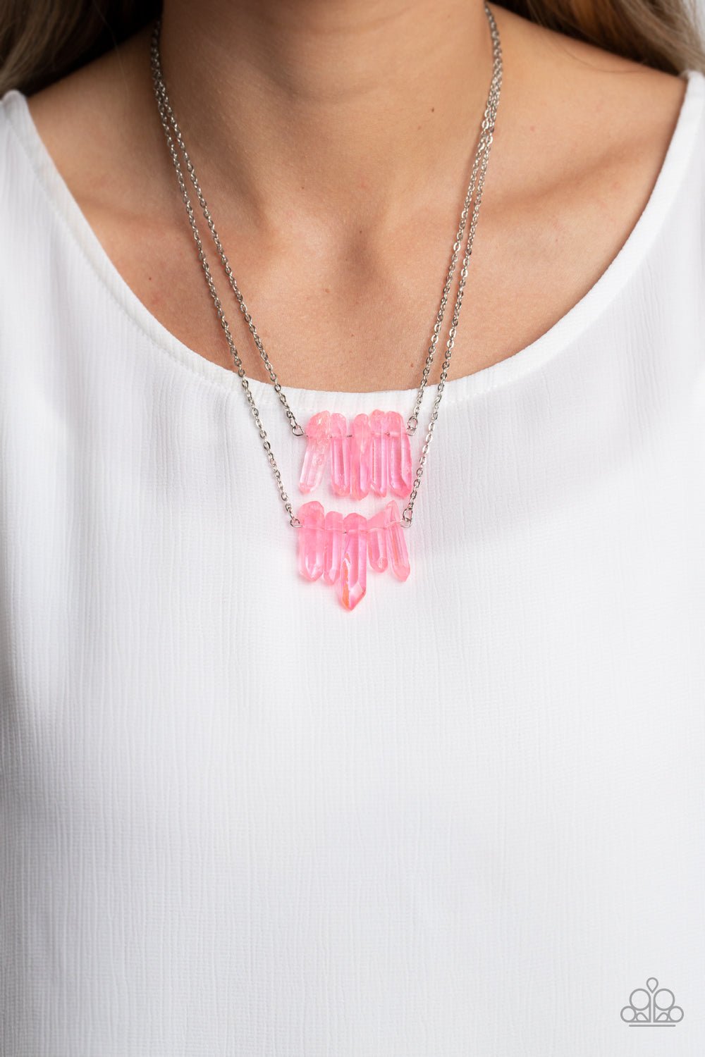 Crystal Catwalk - Pink Necklace - Paparazzi Accessories - Alies Bling Bar