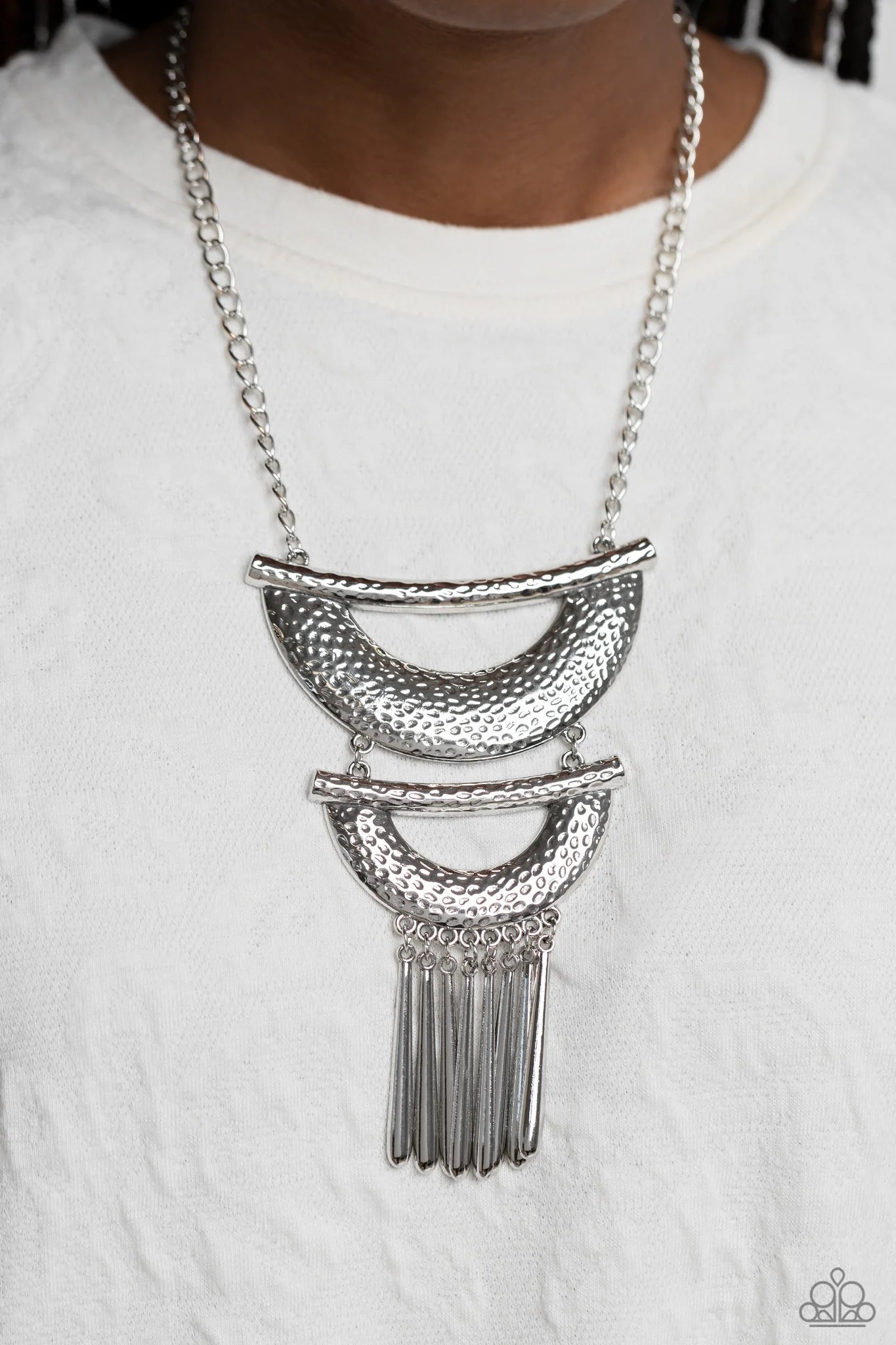 Fringe Festival - Silver Necklace - Paparazzi Accessories - Alies Bling Bar