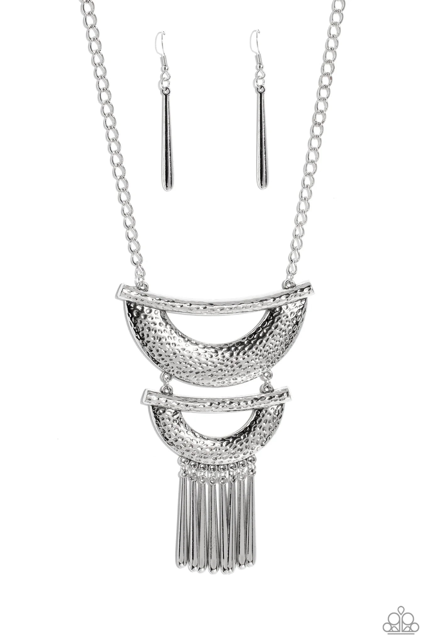 Fringe Festival - Silver Necklace - Paparazzi Accessories - Alies Bling Bar