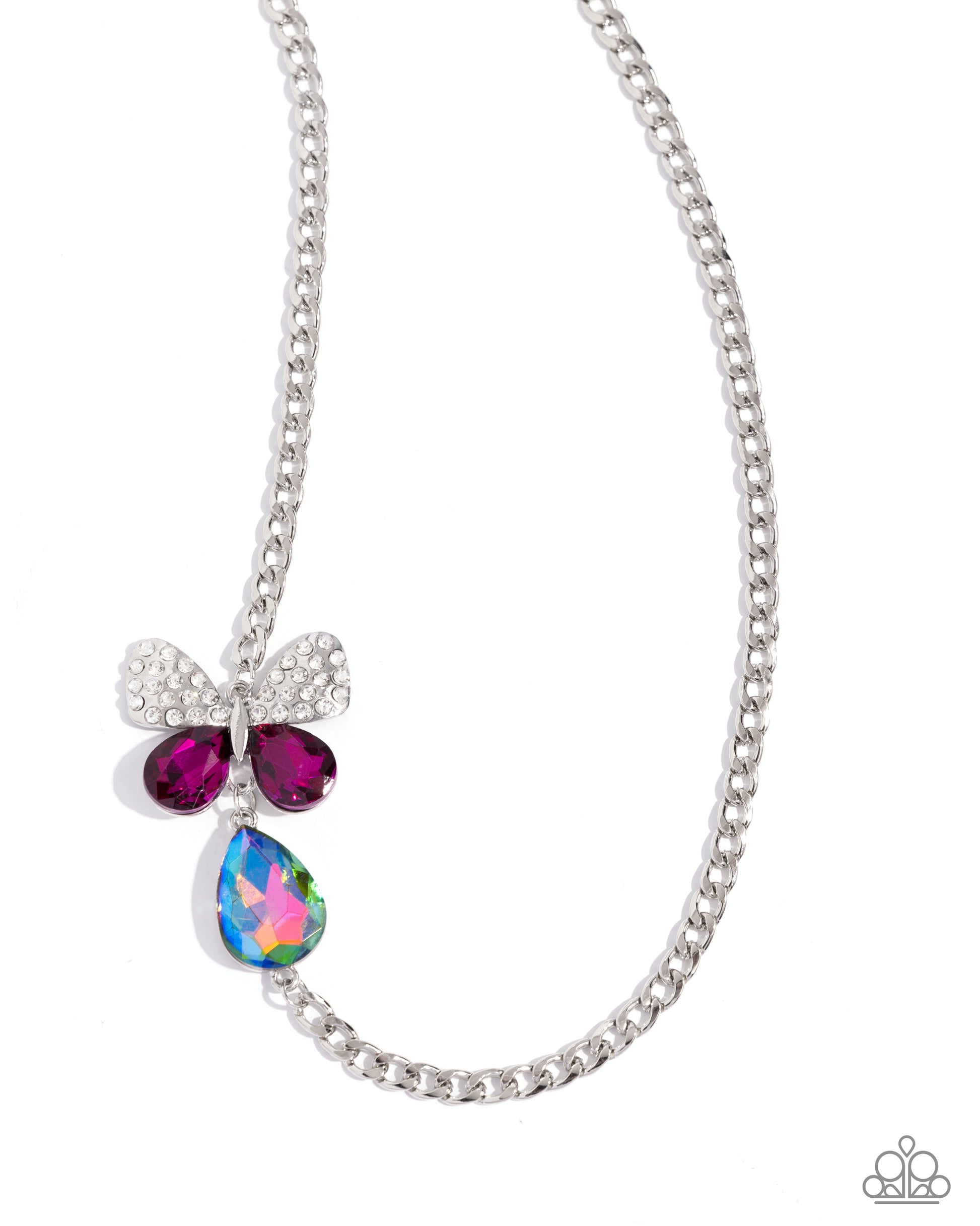 Fluttering Finesse - Multi Necklace - Paparazzi Accessories - Alies Bling Bar