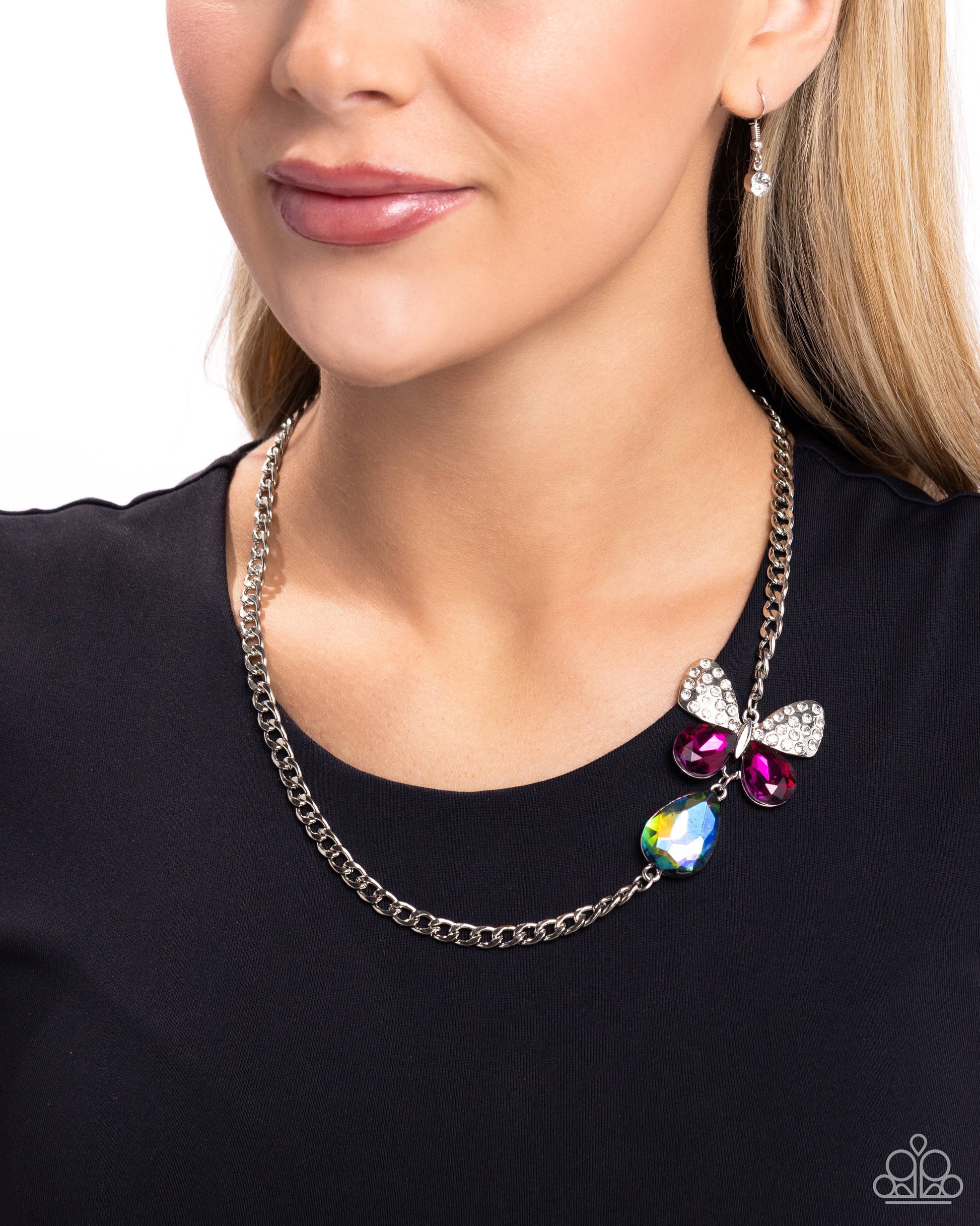 Fluttering Finesse - Multi Necklace - Paparazzi Accessories - Alies Bling Bar