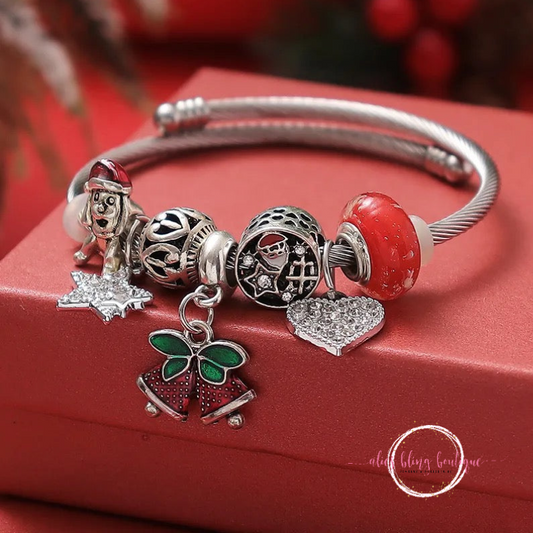 Winter Wonderland - Coil Charm Bracelet - Alies Bling Bar