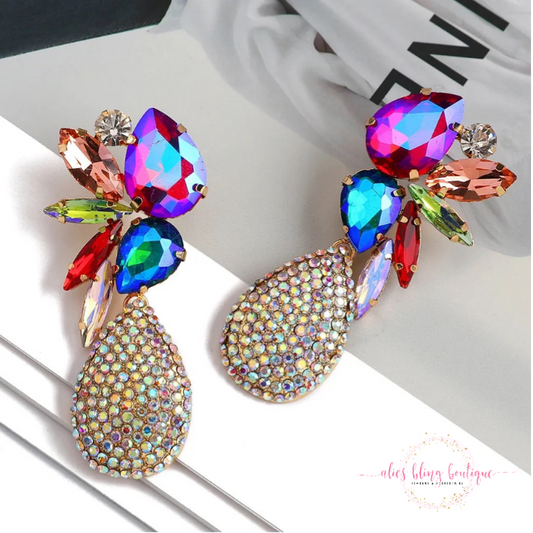 Dazzling Daydreams -  Dark Multi Earrings - Alies Bling Bar