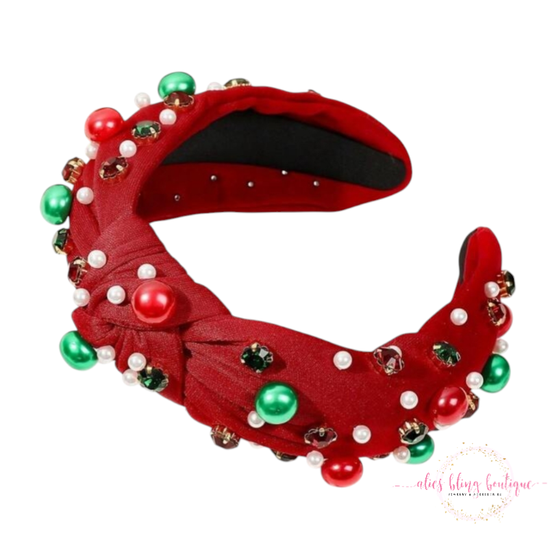 Twinkling Treasure Red Multi Headband - Alies Bling Bar