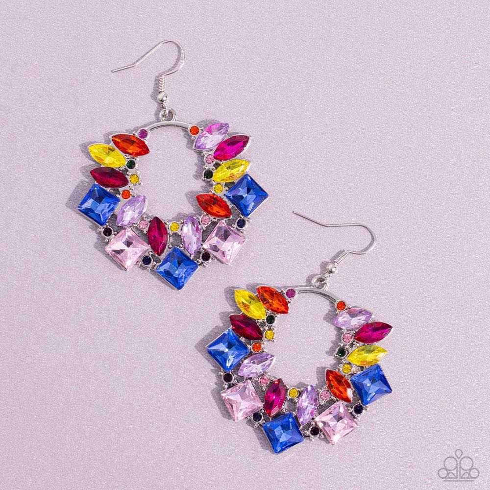 Wreathed in Watercolors- Multi Earrings - Paparazzi Accessories - Alies Bling Bar