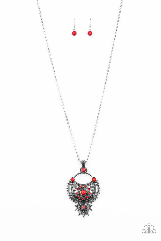 Paparazzi - Solar Energy - Red Necklace - Alies Bling Bar