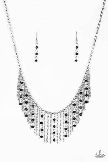 Paparazzi Harlem Hideaway - Black & Silver Necklace  - Alies Bling Bar