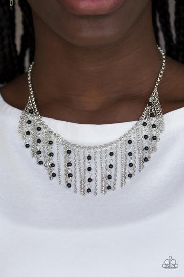 Paparazzi Harlem Hideaway - Black & Silver Necklace  - Alies Bling Bar