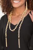 Paparazzi - SCARFed for Attention - Gold Necklace - Alies Bling Bar