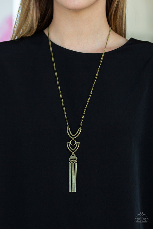 Paparazzi Confidently Cleopatra - Brass Long Necklace - Alies Bling Bar