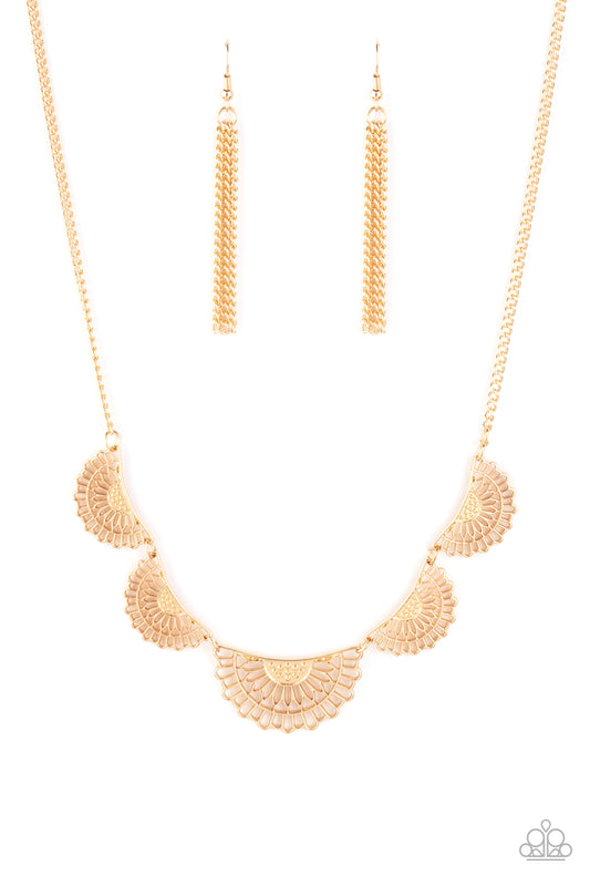 Paparazzi Accessories - Fanned Out Fashion - Gold Necklace - Alies Bling Bar