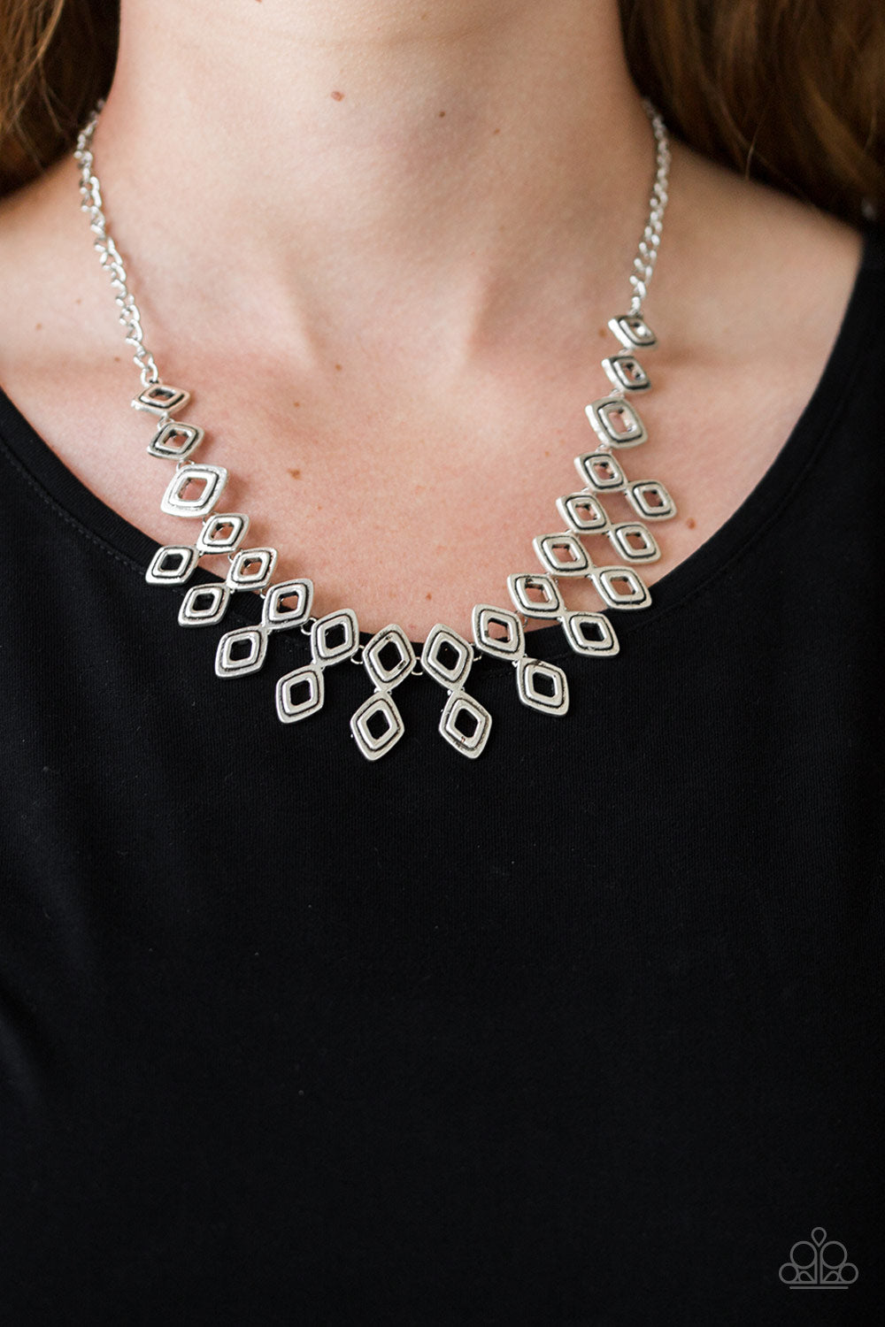 Paparazzi Accessories - Geocentric - Silver Necklace - Alies Bling Bar