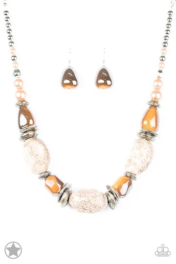 In Good Glazes - Peach Necklace - Paparazzi Accessories- Alies Bling Bar