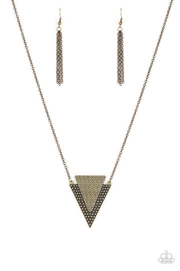 Paparazzi Ancient Arrow - Brass Long Necklace  - Alies Bling Bar