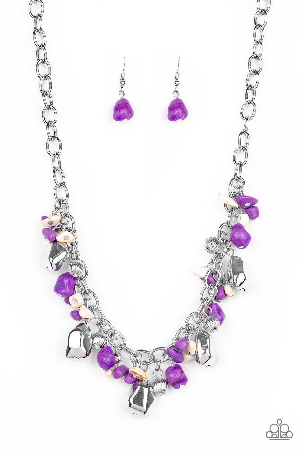 Paparazzi Accessories - Quarry Trail - Purple Stone Necklace - - Alies Bling Bar