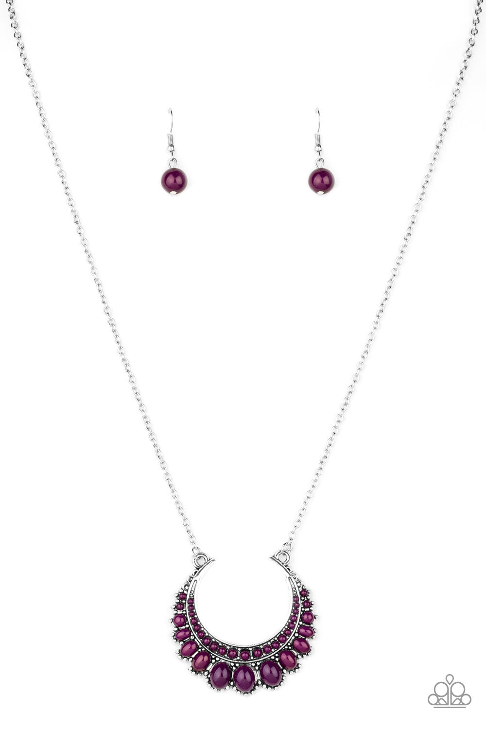Paparazzi Count To ZEN - Purple Crescent Necklace - Alies Bling Bar