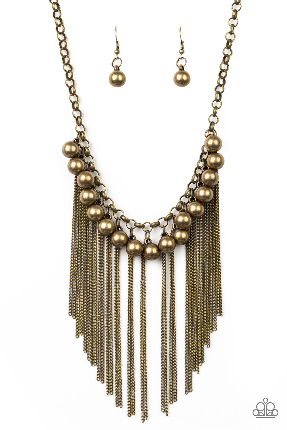 Powerhouse Prowl - Brass Necklace - Paparazzi Accessories - Alies Bling Bar