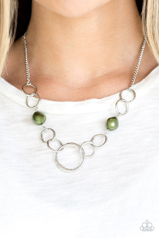 Paparazzi Lead Role - Green Pearl Short Necklace - Alies Bling Bar
