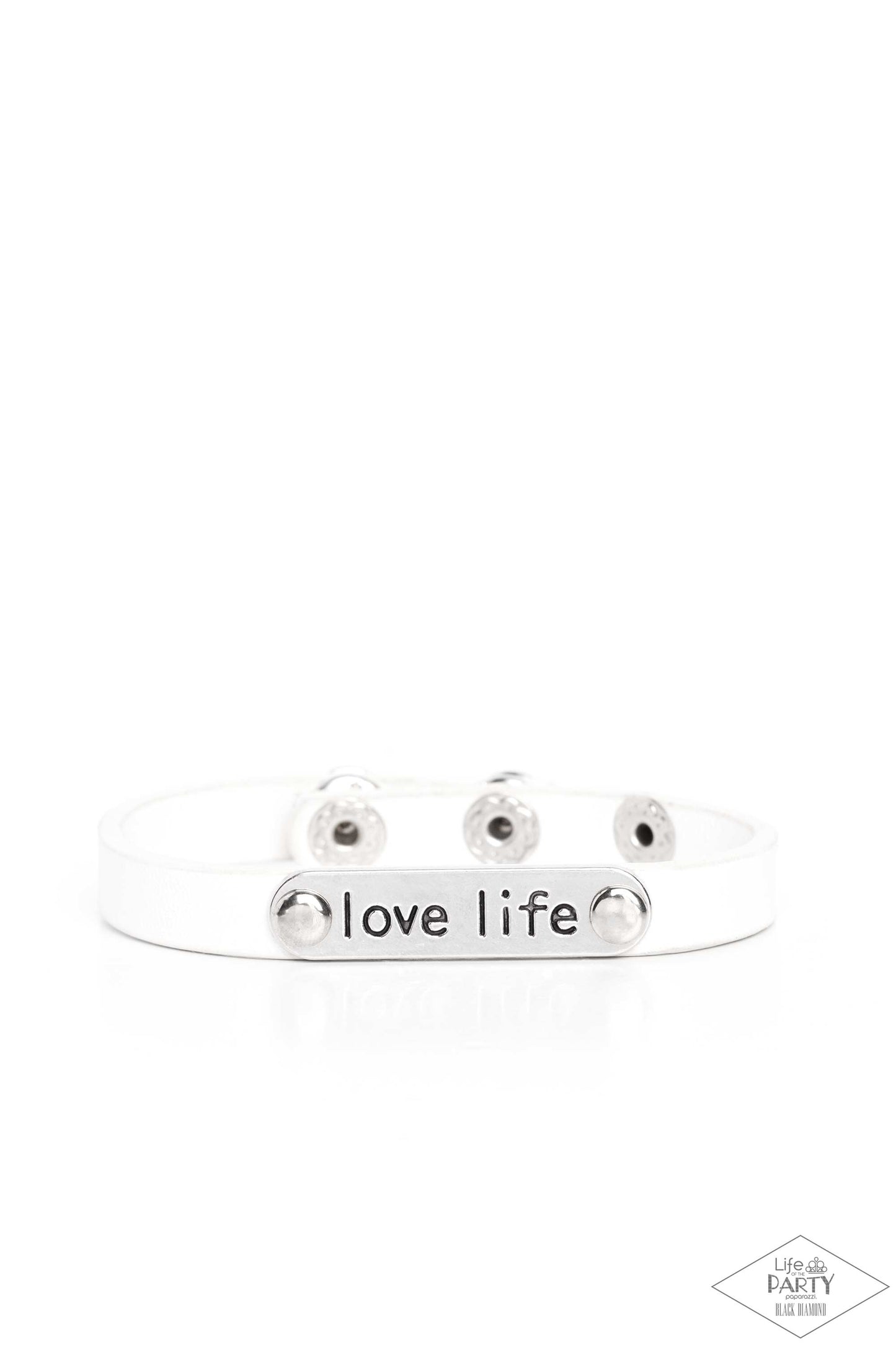 Love Life - White Bracelet  - Paparazzi Accessories - Alies Bling Bar