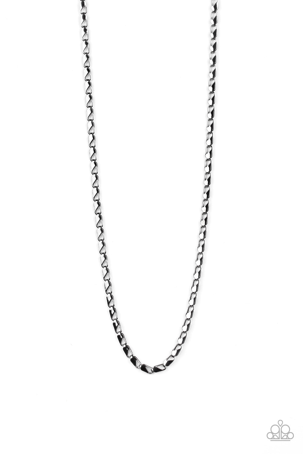 Free Agency - Black Gunmetal Mens Chain - Paparazzi Accessories - Aliesblingbar