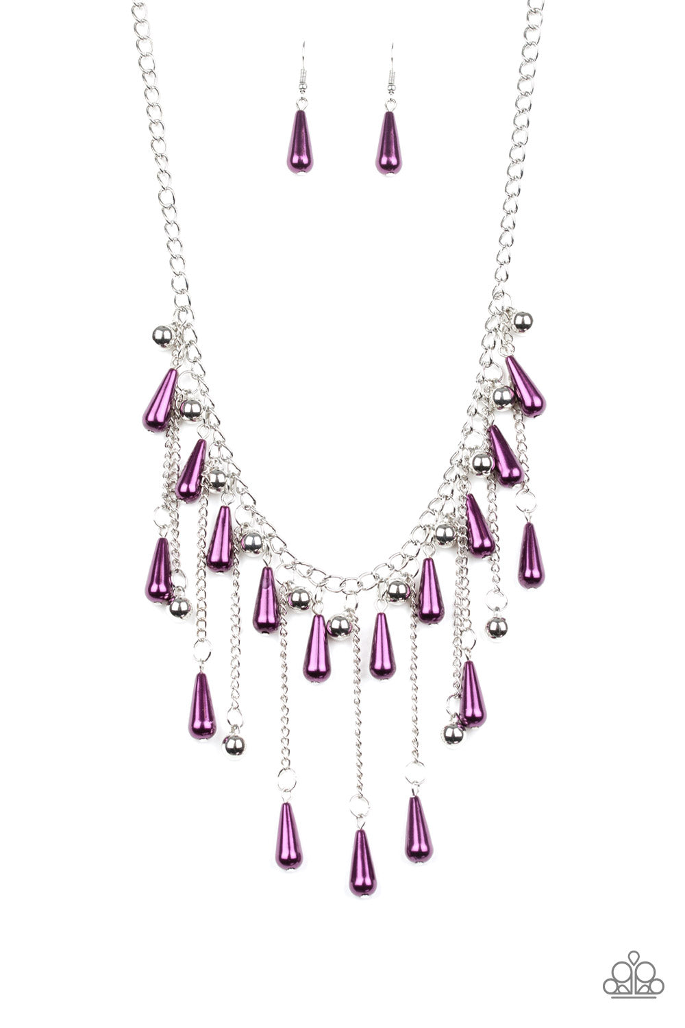 Paparazzi Fleur de Fringe - Purple Pearl Short Necklace - Aliesblingbar