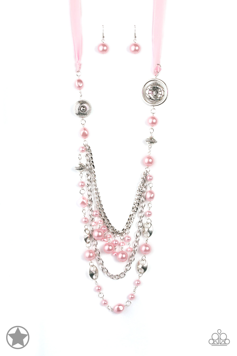 All The Trimmings - Pink Ribbon - Paparazzi Necklace - Alies Bling Bar