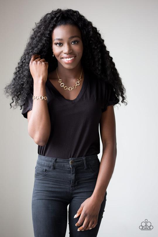 Paparazzi - Beautiful Inside and Out - Gold Bracelet - Alie's Bling Bar