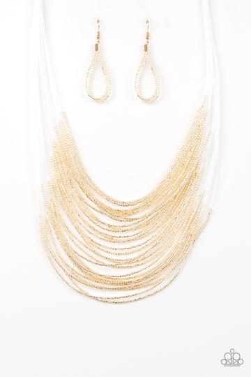 Paparazzi Catwalk Queen - Gold Seed Beads Necklace - Alies Bling Bar