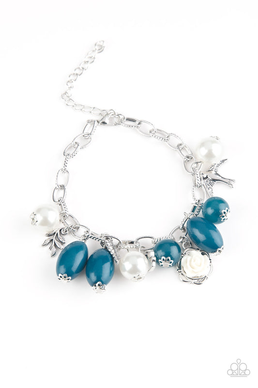 Paparazzi Accessories - Love Doves - Blue Bracelet - Alies Bling Bar