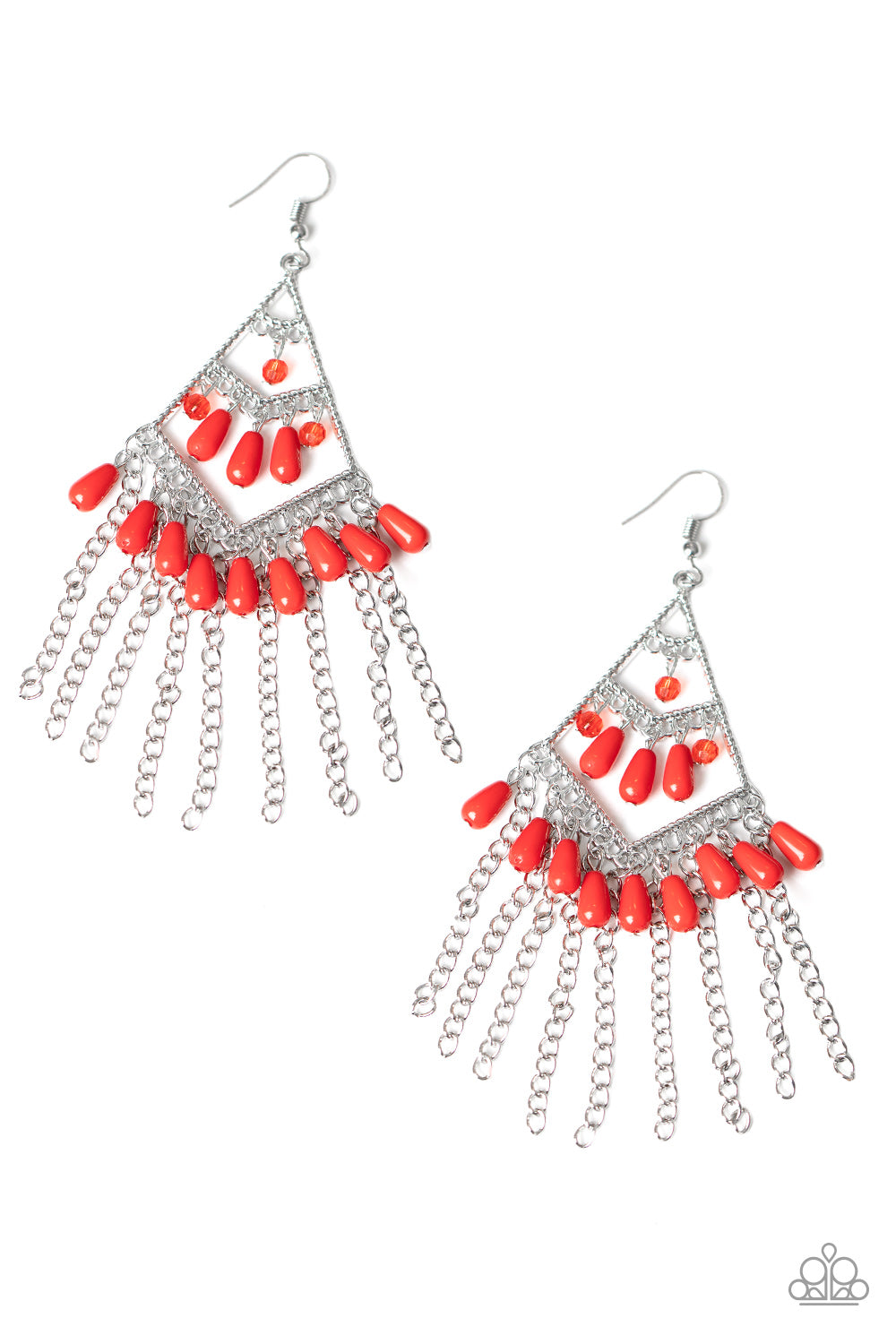 Paparazzi Accessories - Trending Transcendence - Red Earrings - Alies Bling Bar