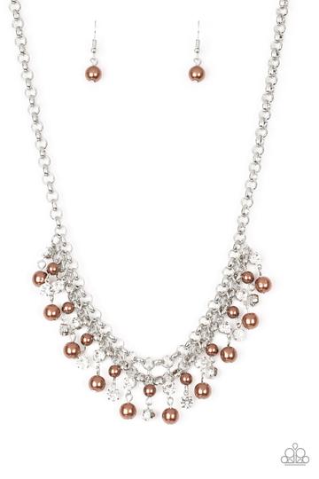 Paparazzi You May Kiss the Bride - Brown Pearls Necklace - Alies Bling Bar