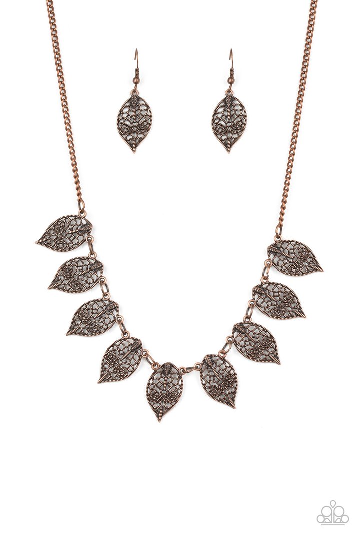 Paparazzi Accessories - Leafy Lagoon - Copper Necklace - Alies Bling Bar